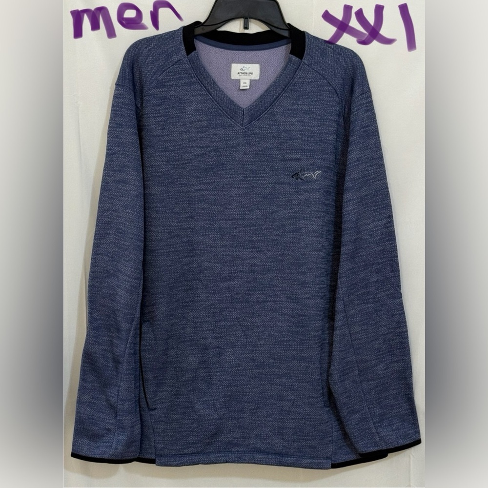 Greg Norman Collection Navy V-Neck Sweater